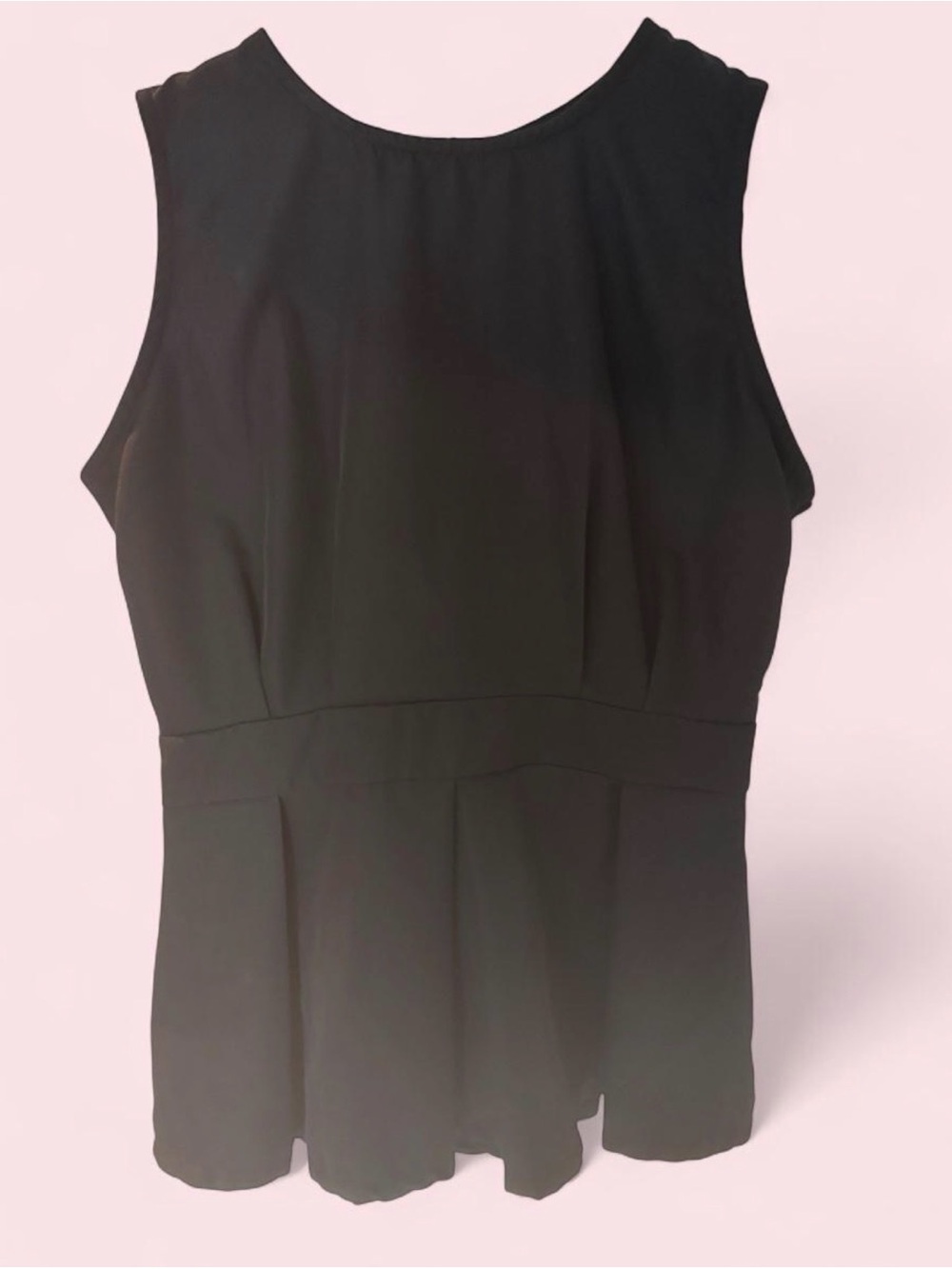 Black Sleeveless Peplum Top - Women's